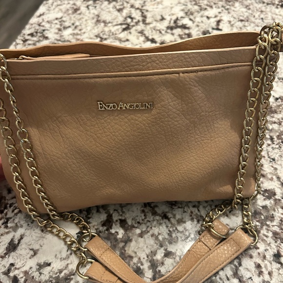 Enzo Angiolini Tan Leather Chain Strap Bag - Picture 1 of 10